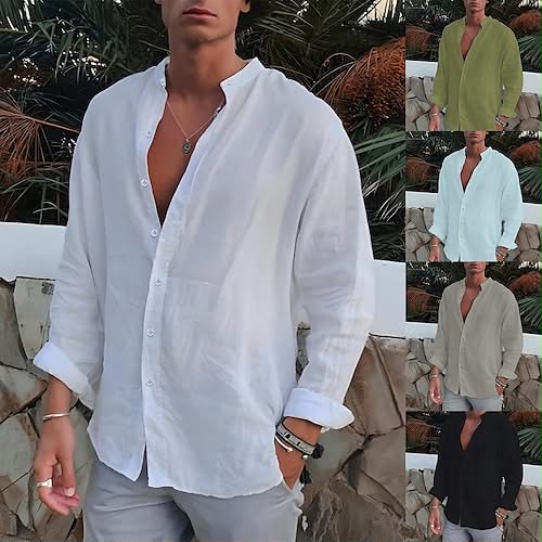 Camisa de lino premium de verano